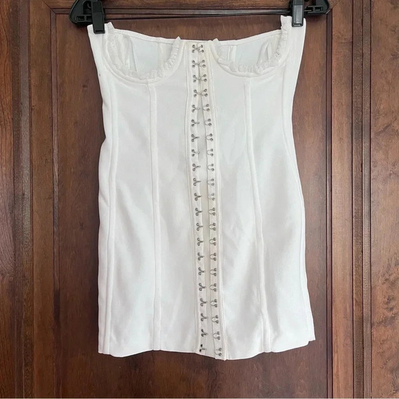 NBD Anastasia White Corset Dress and Chiffon Blouse 2 piece set Women Size XS - Picture 4 of 8